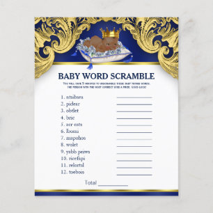 Jogos do Chá de fraldas Príncipe Africano-American