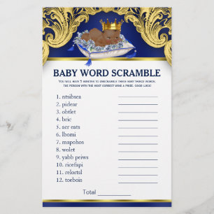 Jogos do Chá de fraldas Príncipe Africano-American