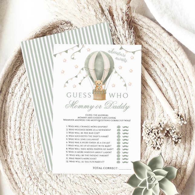 Jogos do Chá de fraldas Verde do Balão de Ar mamãe (Criador carregado)