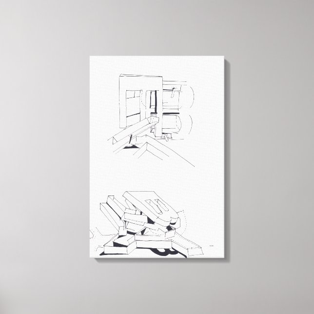 Jogos do Edifício com Cartas Desenho 8 Canvas (Frente)