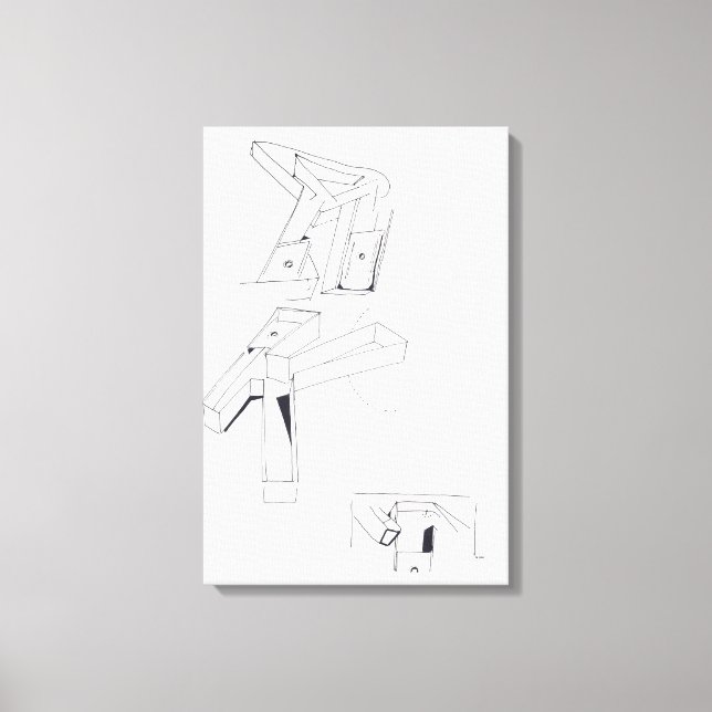 Jogos do edifício K Monograma Desenho 19 Canvas (Frente)