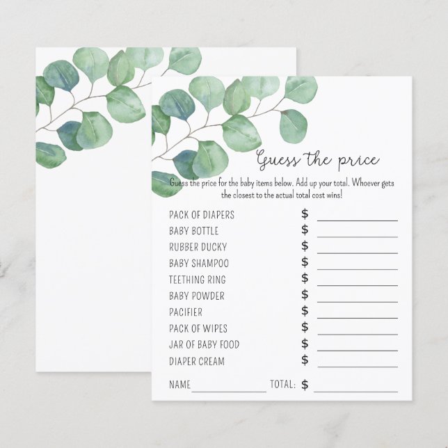 Jogos do Greenery Party | Jogo de Adivinhação de P (Frente/Verso)