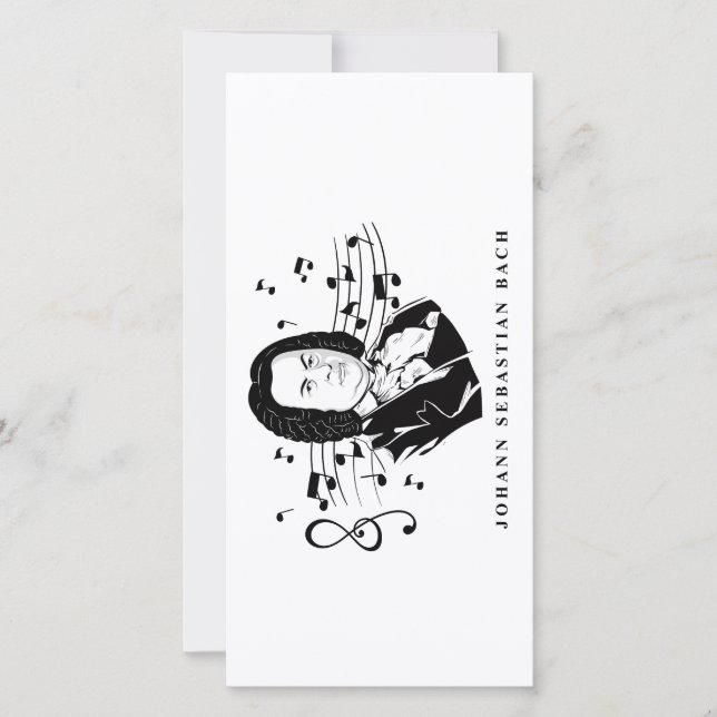 Johann Sebastian Bach Portrait e Bust com Notes (Frente)