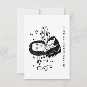 Johann Sebastian Bach Portrait e Bust com Notes