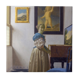Johannes Vermeer - Dama de pé em uma Virgínia