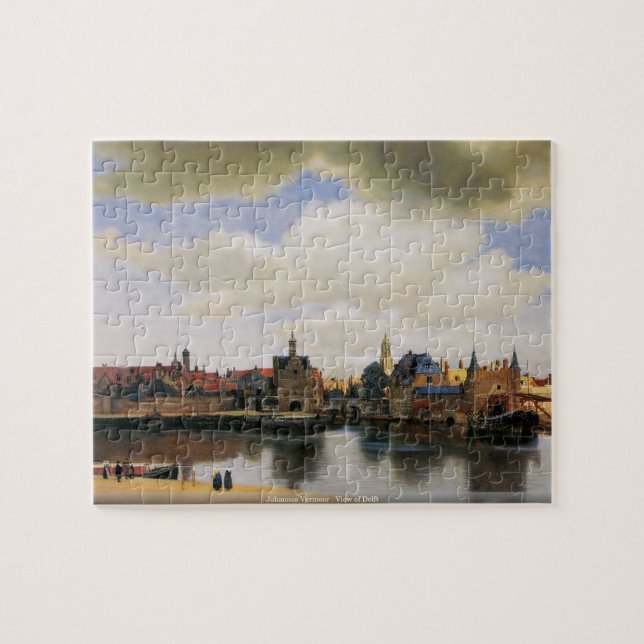 Johannes Vermeer - ideia do quebra-cabeça de Delft (Horizontal)