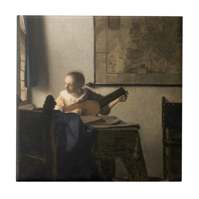 Johannes Vermeer - Jovem Mulher com Luta (Frente)