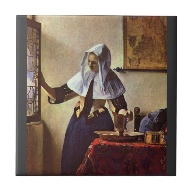 Johannes Vermeer - jovem mulher com um jarro de (Frente)