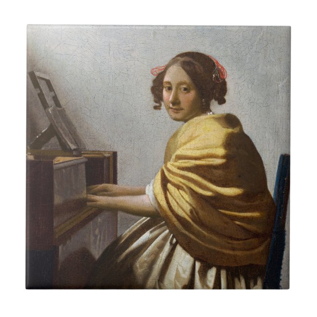 Johannes Vermeer - Jovem Mulher Sentada na Virgina (Frente)