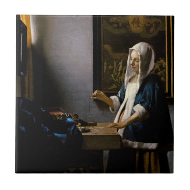 Johannes Vermeer - Mulher Equilibrando (Frente)