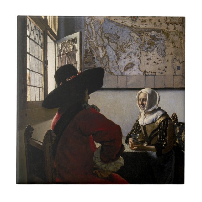 Johannes Vermeer - Oficial com uma Garota Rindo (Frente)