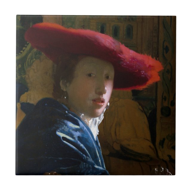 Johannes Vermeer - Rapariga com Chapéu Vermelho (Frente)