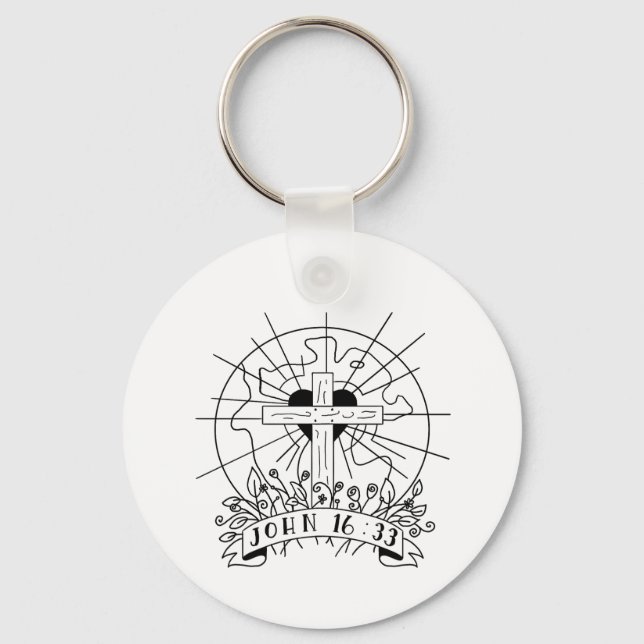 John 16:33 chaveiro (Frente)
