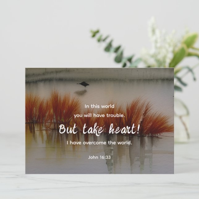 John 16:33 Eu tenho a Bíblia Verse Flat Card (Em pé/Frente)