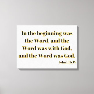 John 1:1 Escritura de Bíblia KJV Canvas Wall Art