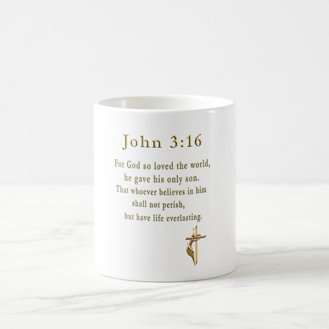 John 3:16 caneca de café cristã (Centro)