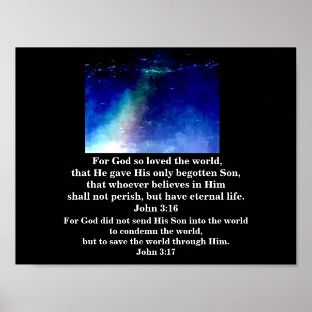 JOHN 3:16 e JOHN 3:17 Poster (Frente)