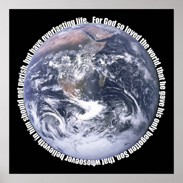 John 3:16 Earth Poster (Frente)