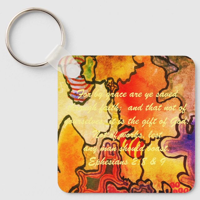 John 3:16 & Ephesianos 2:8 & 9 Chaveiro de verdade (Frente)