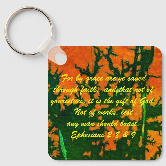 John 3:16 & Ephesianos 2:8 & 9 Chaveiro de verdade (Frente)