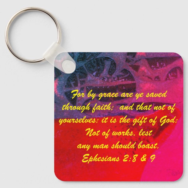 John 3:16 & Ephesianos 2:8 & 9 Chaveiro de verdade (Frente)