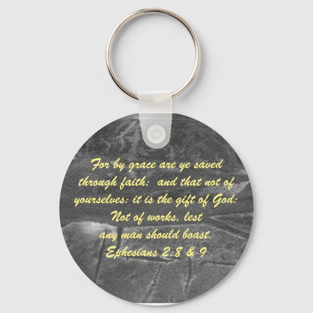 John 3:16 & Ephesianos 2:8 & 9 Chaveiro de verdade (Frente)