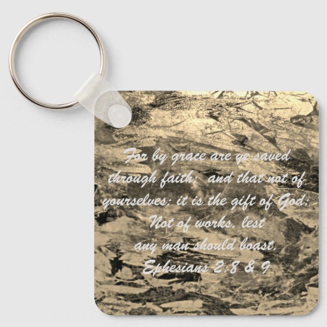 John 3:16 & Ephesianos 2:8 & 9 Chaveiro de verdade (Frente)