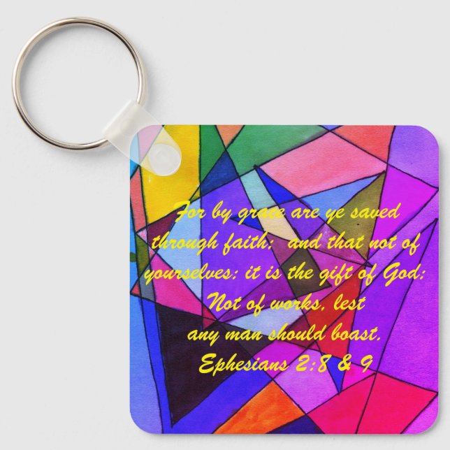 John 3:16 & Ephesianos 2:8 & 9 Chaveiro de verdade (Frente)