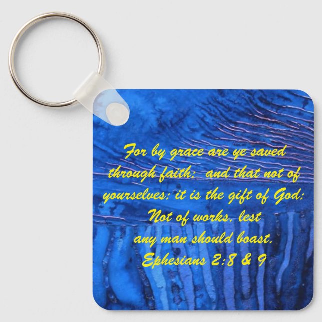 John 3:16 & Ephesianos 2:8 & 9 Chaveiro de verdade (Frente)