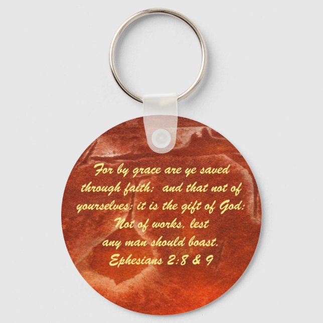 John 3:16 & Ephesianos 2:8 & 9 Chaveiro de verdade (Frente)