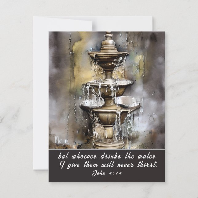 John 4:14 Quem bebe a água que dou ao Cartão (Frente)