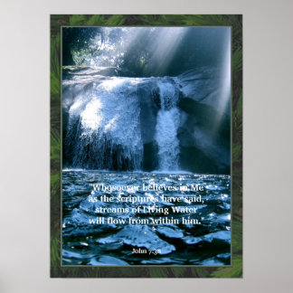 John 7:38 Poster da Escritura de Água Viva