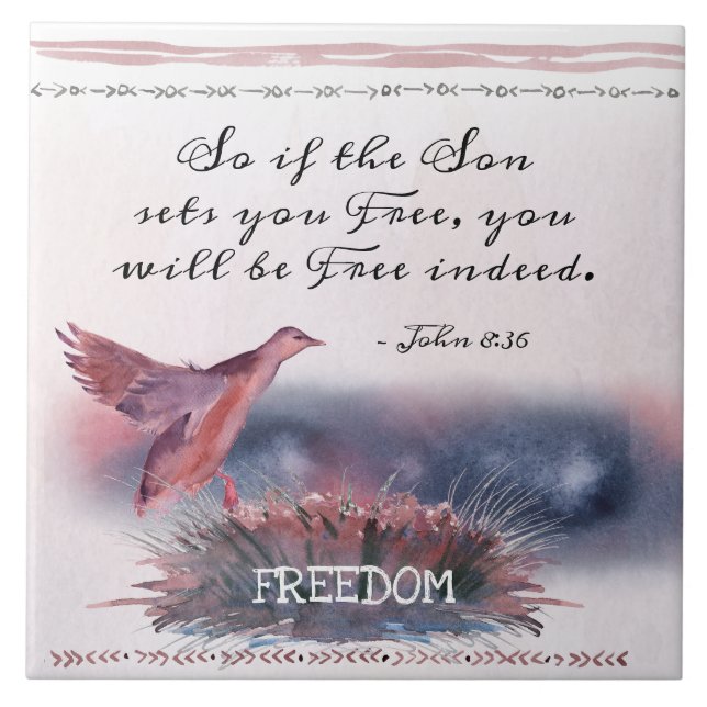 John 8:36 Se o Filho te libertar, Escritura (Frente)