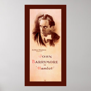 John Barrymore no poster 1922 de Hamlet Broadway
