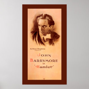 John Barrymore no poster 1922 de Hamlet Broadway