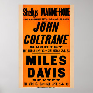 John Coltrane - Miles Davis pôster de jazz - Shell
