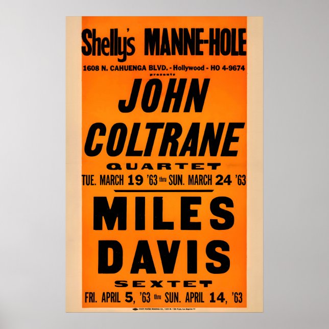 John Coltrane - Miles Davis pôster de jazz - Shell (Frente)
