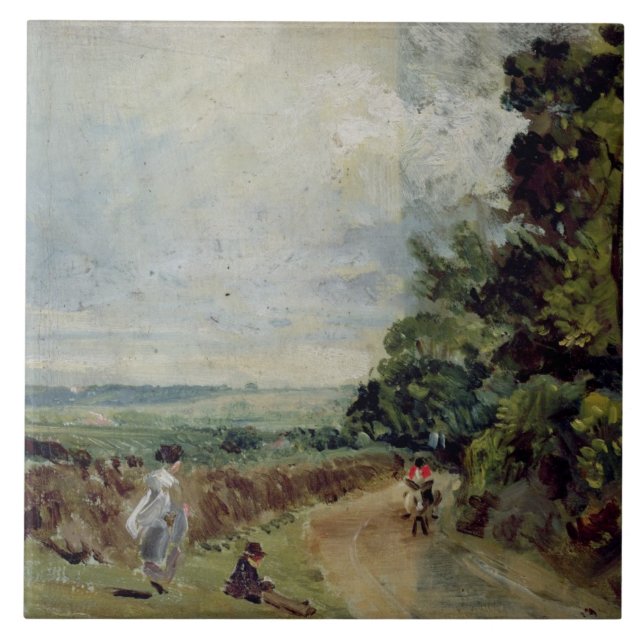 John Constable | uma estrada secundária com (Frente)