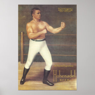 John L. Sullivan - poster vintage super do campeã