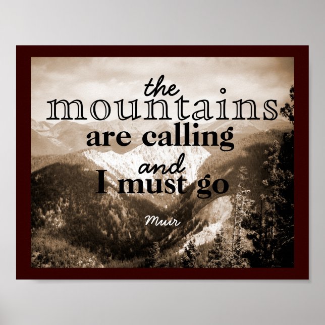 John Muir cita o poster das Montanhas (Frente)