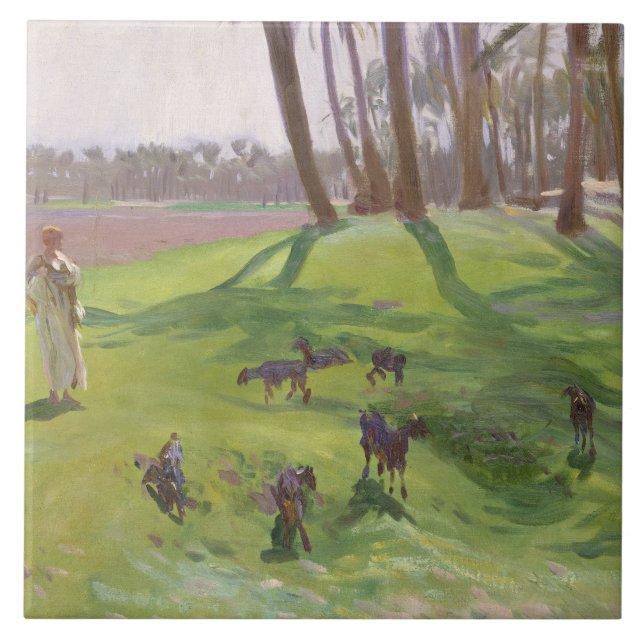 John Singer Sargent - Paisagem com Goatherd (Frente)