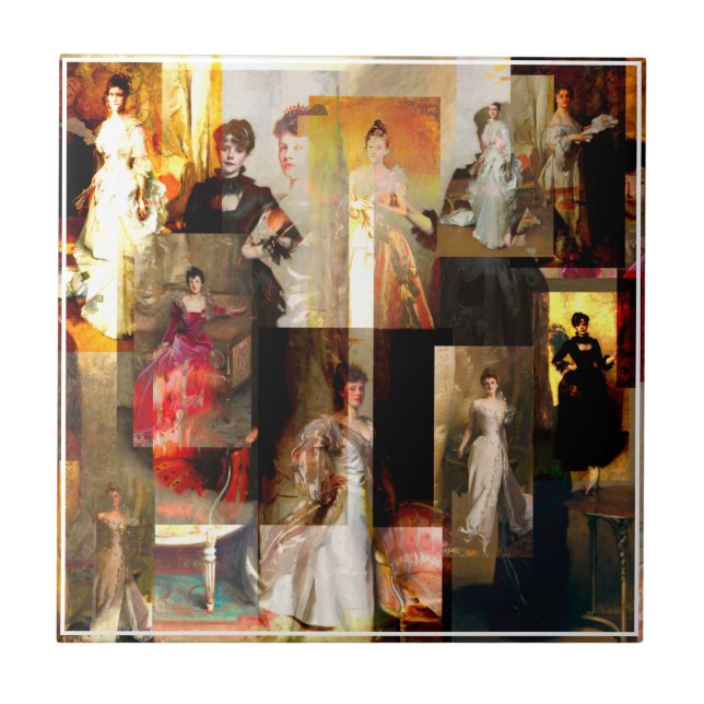 John Singer Sargent Retrato Coloca Vermelho e Pret (Frente)