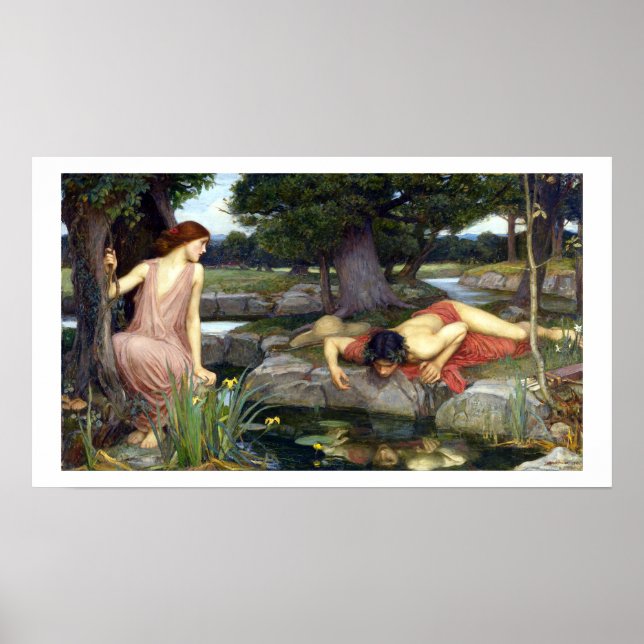 John William Waterhouse Echo e Narcissus Poster (Frente)