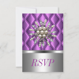 Joia de Cristal Roxo Rosa RSVP Prata