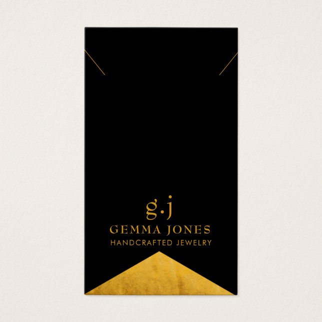 Joia Elegante Dourada de Borda de Folha PretaOuro (Frente)