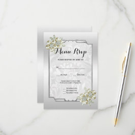 Joia Floral Elegante, Menu de Casamento com Moldur