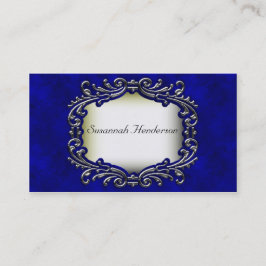 Joias prateadas em Cartões de visitas de veludo az