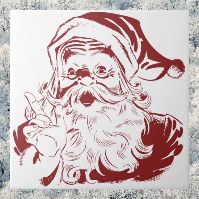 Jolly Papai Noel em Red Diversão Retro Feliz Natal (Criador carregado)