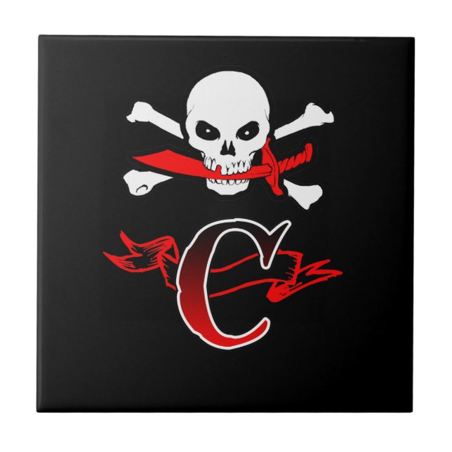 Jolly Roger C Monograma Inicial (Frente)