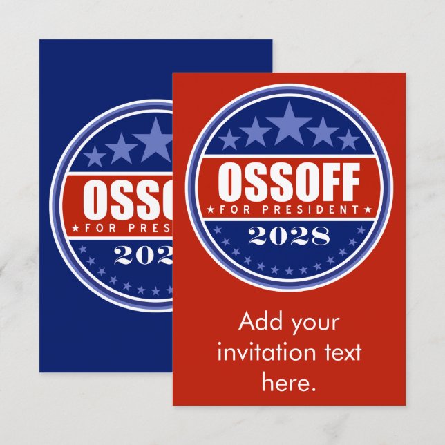 Jon Ossoff Presidente 2028 (Frente/Verso)